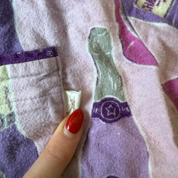 Munki Munki Ladies Flannel Champagne Bottle Festive PJ Top Purple Women's Small - Picture 11 of 11